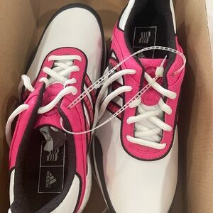 Adidas Women's Pink and White GOLF Sneakers